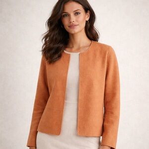 Eileen Fisher Boiled Wool Jacket Small Open Front Minimalist Layer